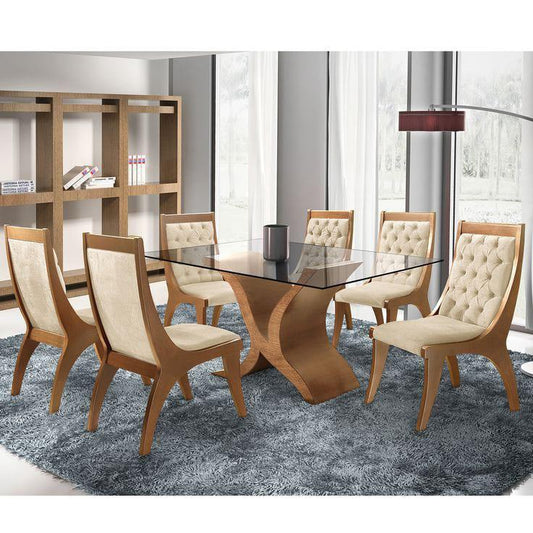 Wooden Dining Table 6 chairs