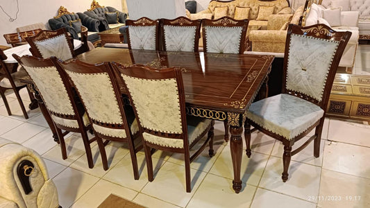 Wooden Dining Table 8 chairs